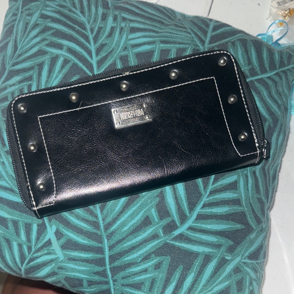 Kenneth Cole Black Wallet with Silver Studs